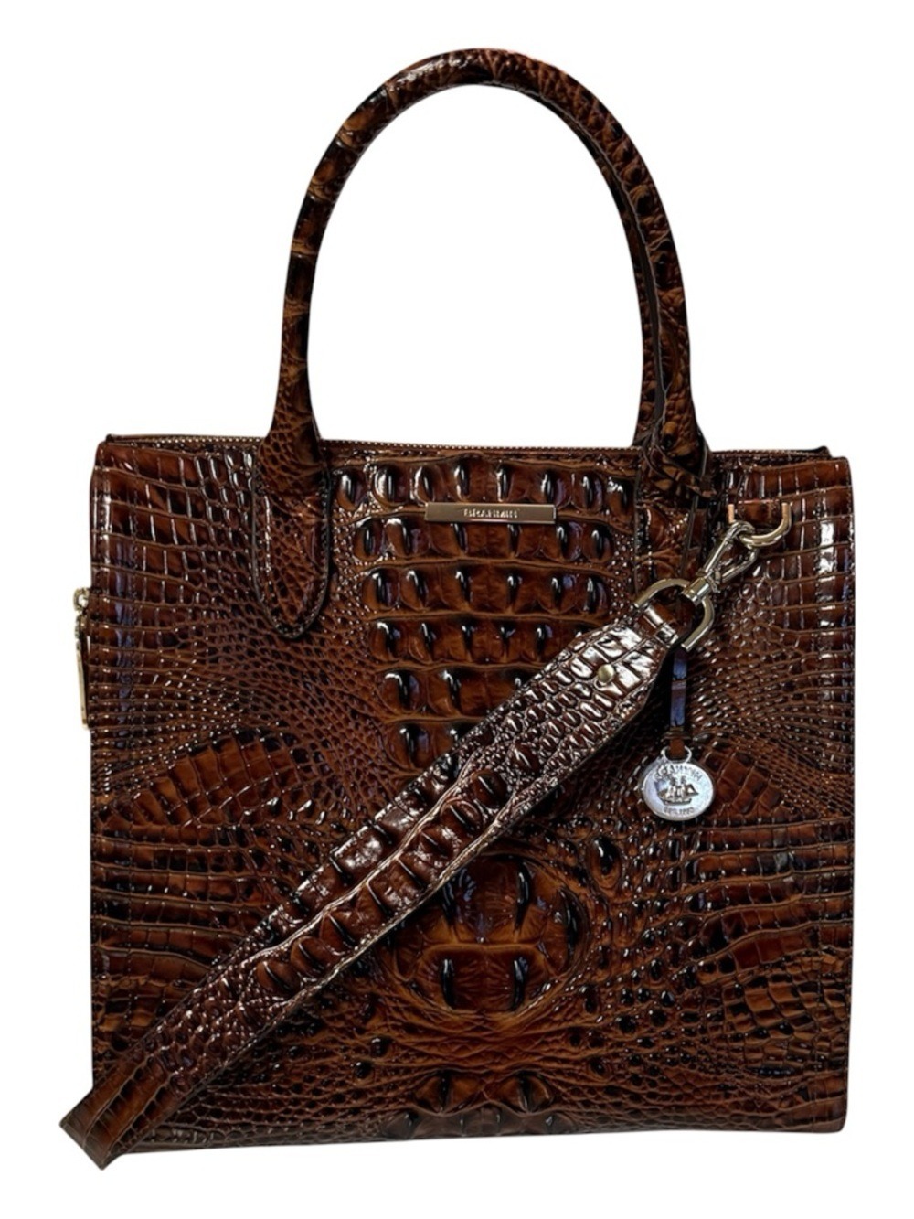 Brahmin Caroline Satchel in Pecan Melbourne Leather